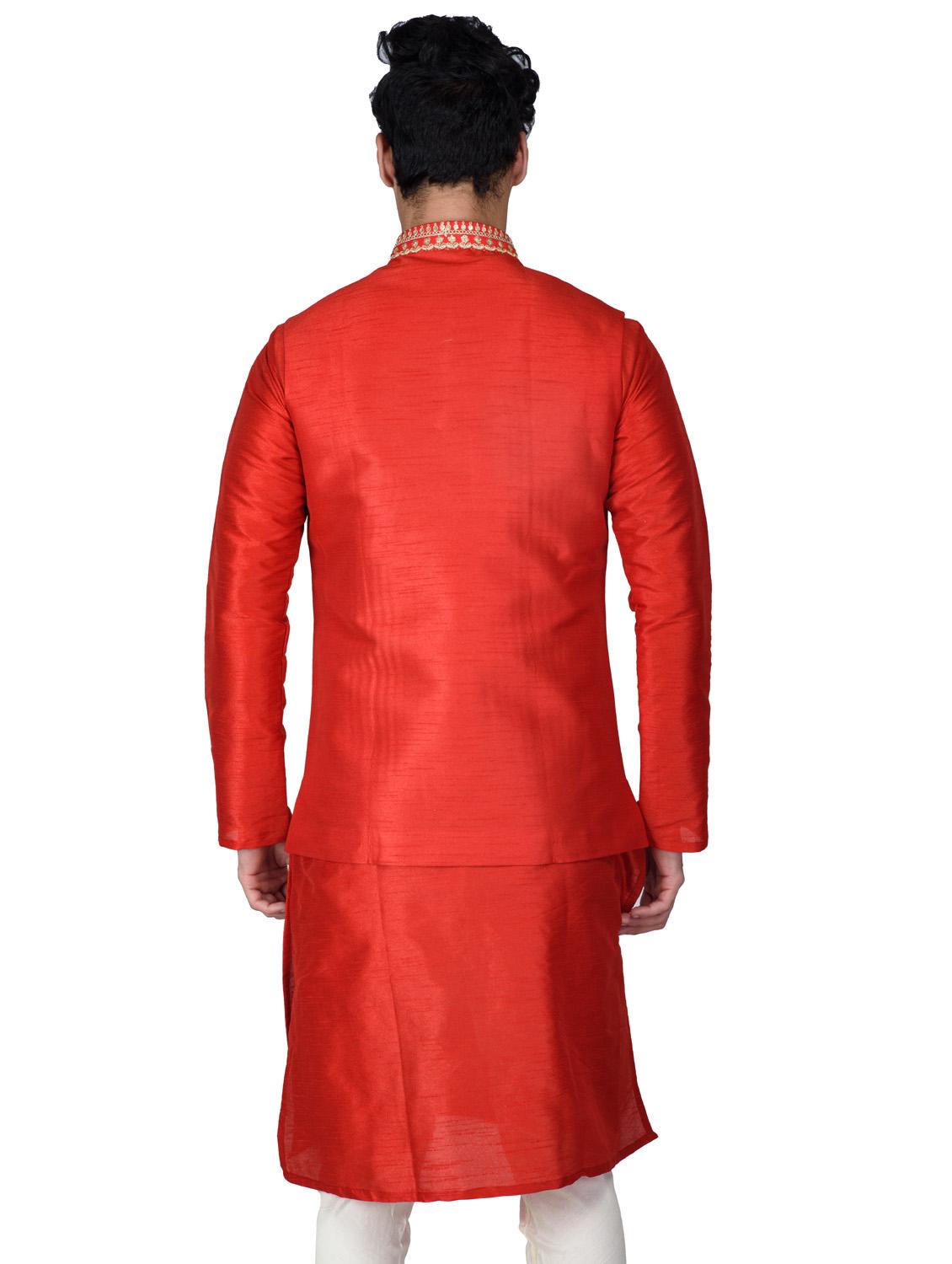 self designed kurta pyjama with jacket - 18590805 - Standard Image - 2