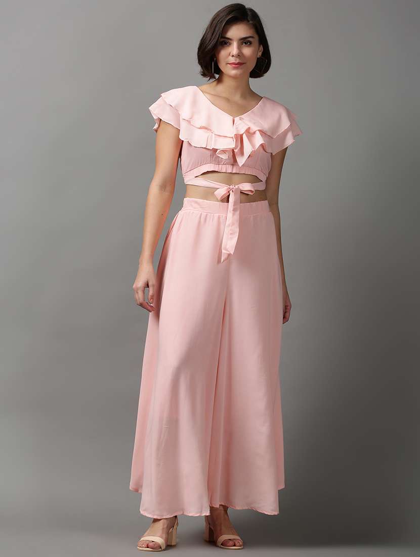 solid blend top and palazzos set set