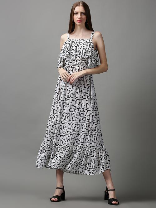 women's tiered dress printed dress - 18590931 - Standard Image - 0
