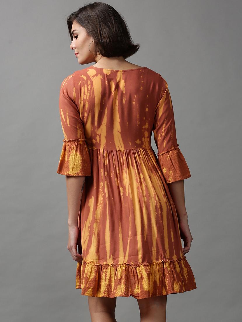 women's tiered dress animal print dress - 18590956 - Standard Image - 2