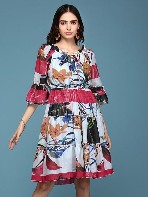 women's tiered dress floral dress - 18590963 - Standard Image - 0
