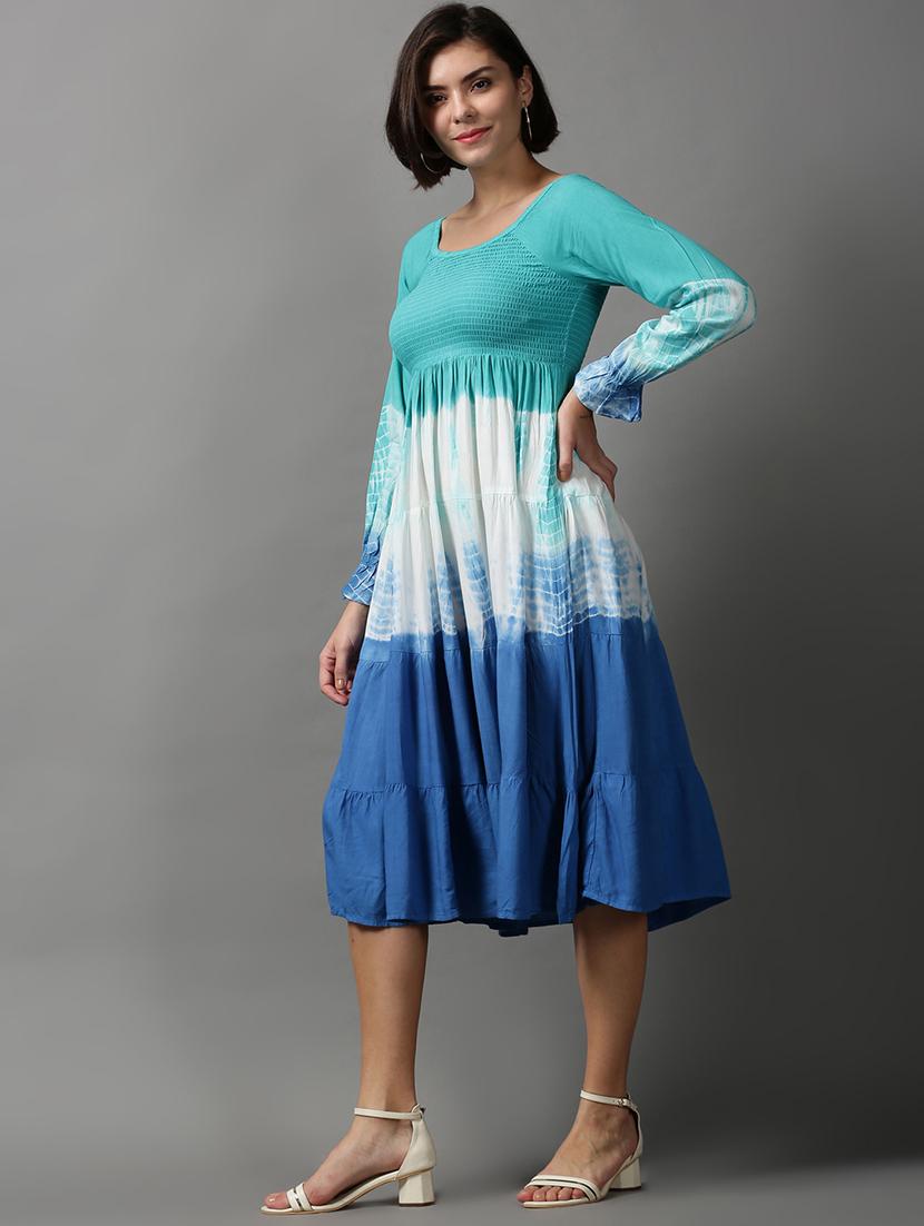 women's tiered dress chevron dress - 18590965 - Standard Image - 2