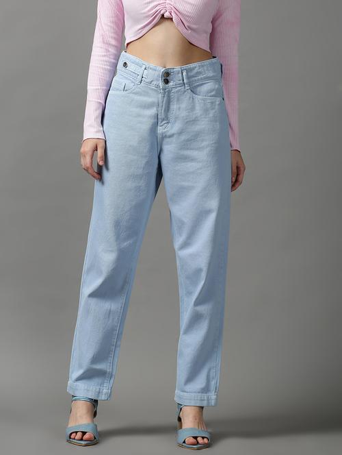women's plain boyfriend fit jeans - 18590984 - Standard Image - 0