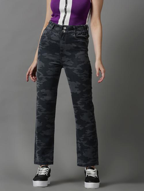 women's printed straight fit jeans - 18590992 -  Standard Image - 0