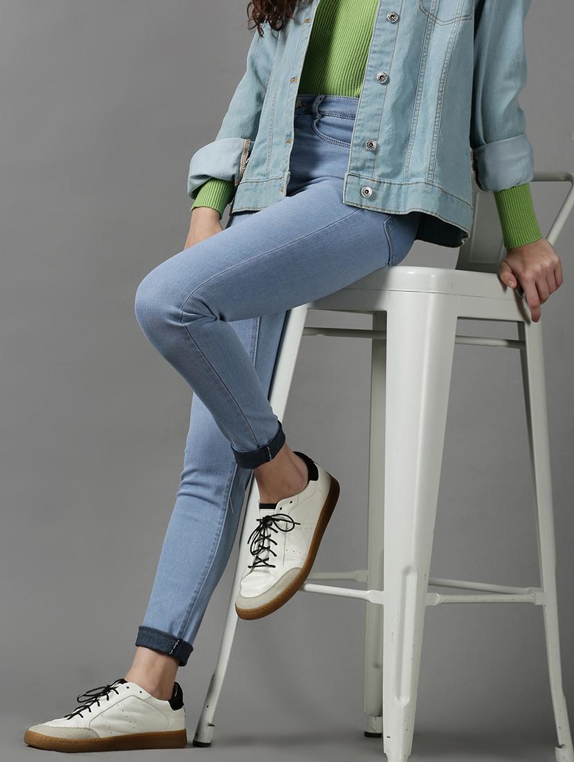 women's plain slim fit jeans - 18590993 - Standard Image - 2