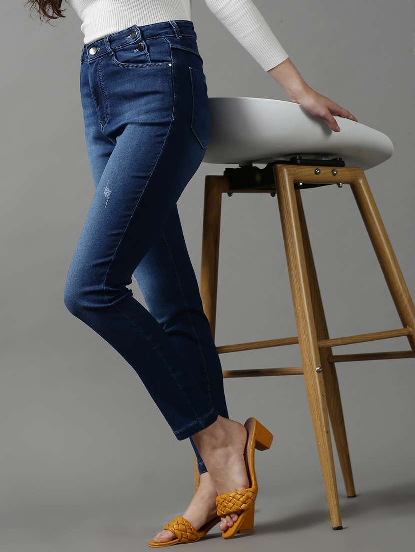 women's plain slim fit jeans - 18590999 - Standard Image - 2