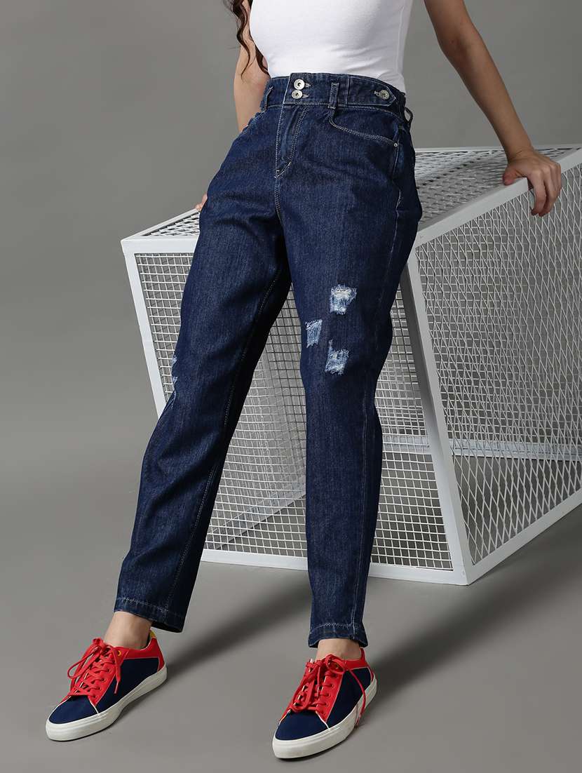 women's distress mom fit jeans - 18591000 - Standard Image - 2