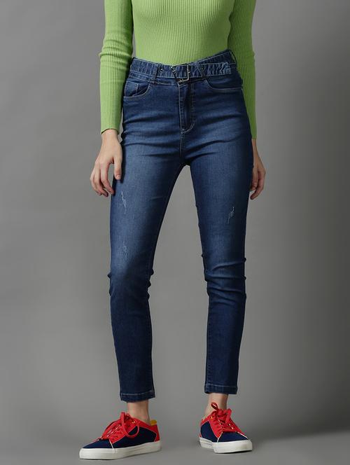 women's distress slim fit jeans - 18591004 - Standard Image - 0
