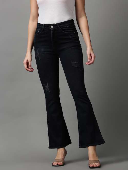 women's distress bootcut jeans - 18591011 - Standard Image - 0