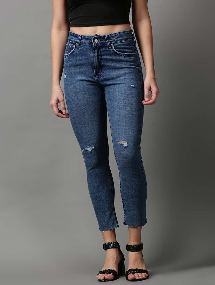 women's distress slim fit jeans