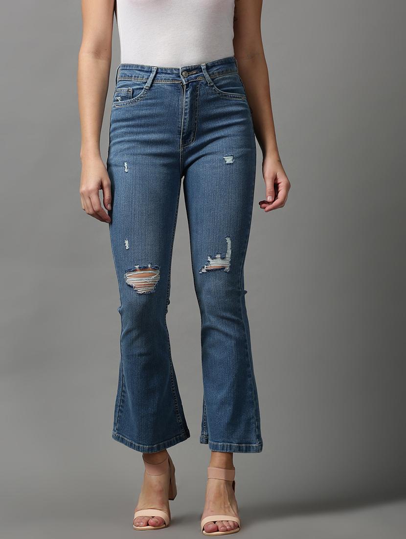 women's distress bootcut jeans - 18591017 - Zoom Image - 0