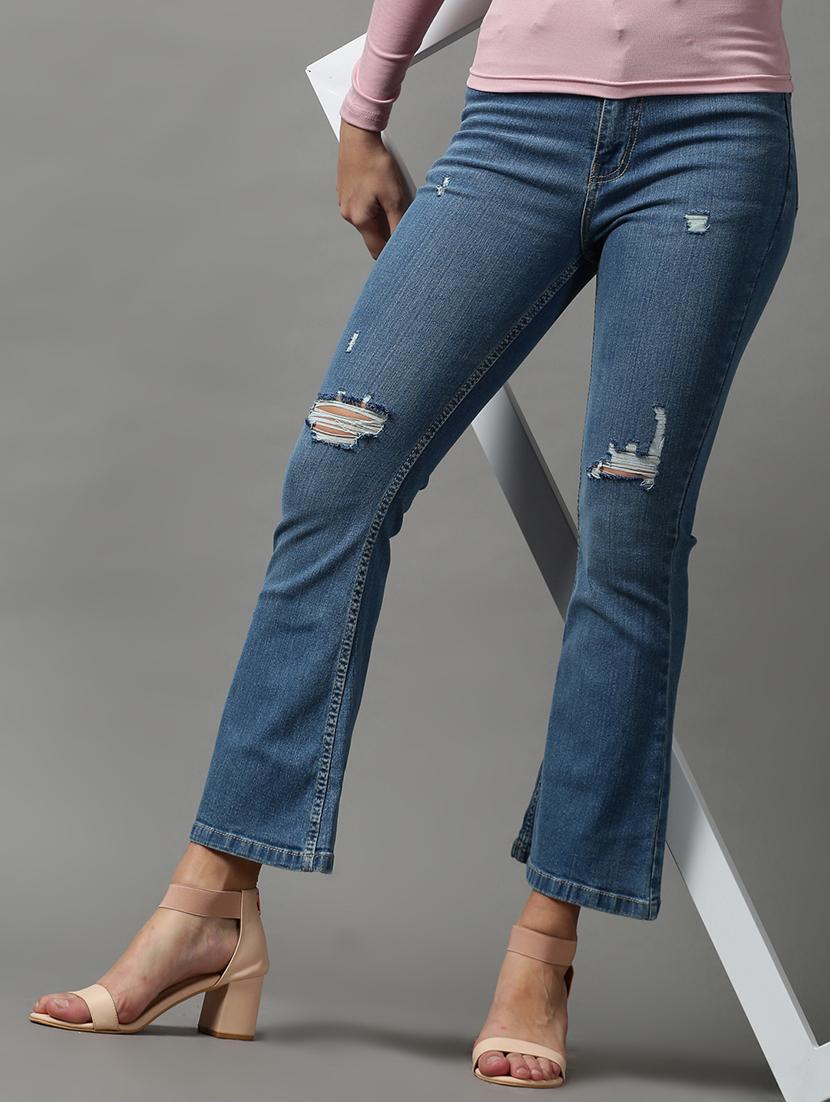 women's distress bootcut jeans - 18591017 - Standard Image - 2