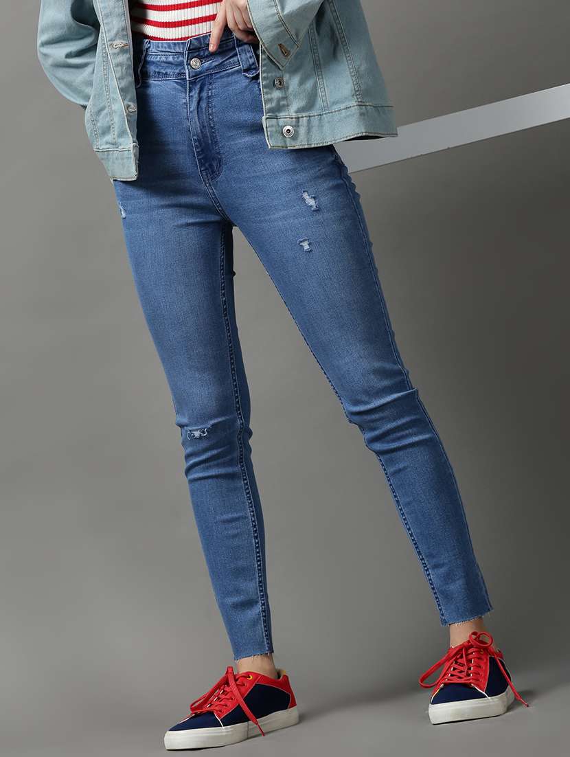 women's distress slim fit jeans - 18591027 -  Standard Image - 2