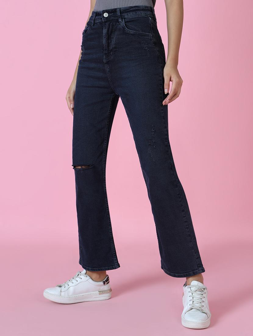women's plain straight fit jeans - 18591032 - Standard Image - 2