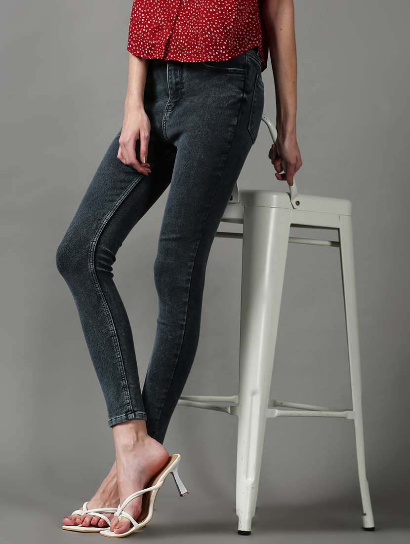 women's plain skinny fit jeans - 18591048 - Standard Image - 2