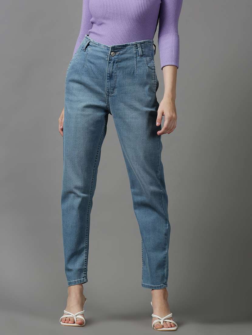 women's plain mom fit jeans