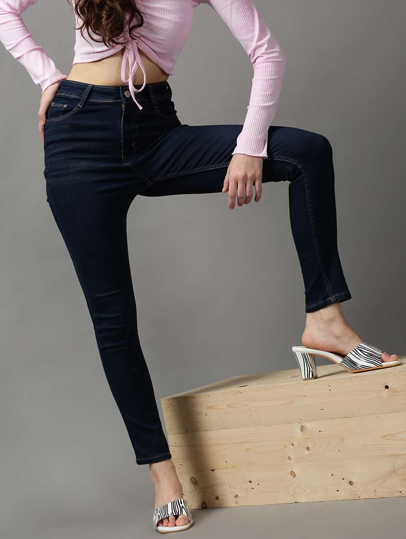 women's plain slim fit jeans - 18591068 - Standard Image - 2