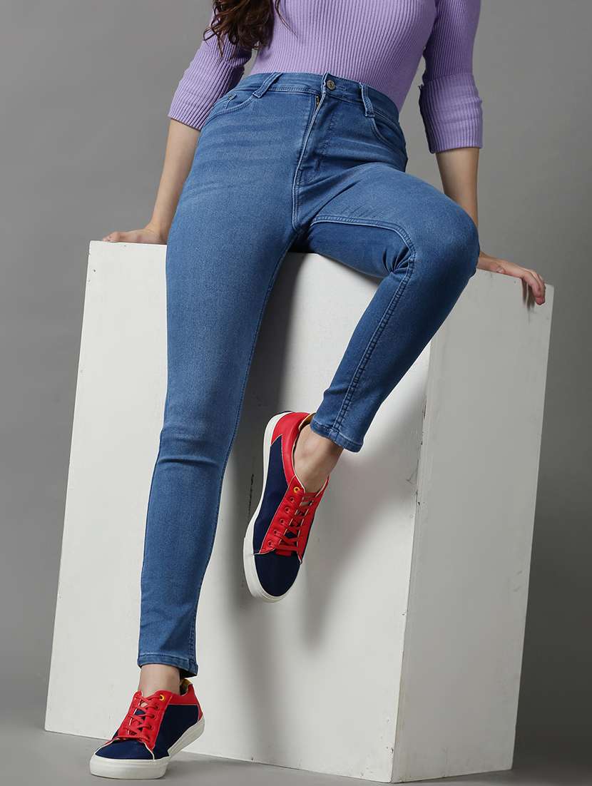 women's plain slim fit jeans - 18591069 - Standard Image - 2