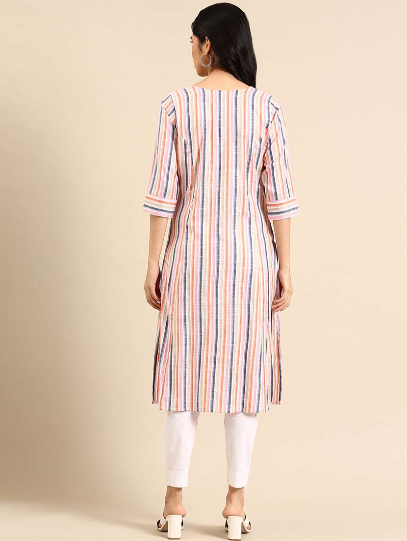 women's straight kurta - 18591106 -  Standard Image - 2
