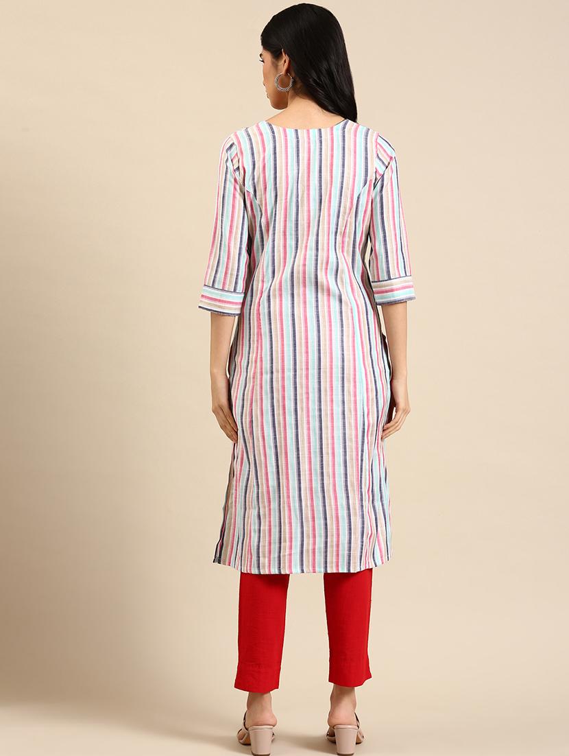 women's straight kurta - 18591107 - Standard Image - 2