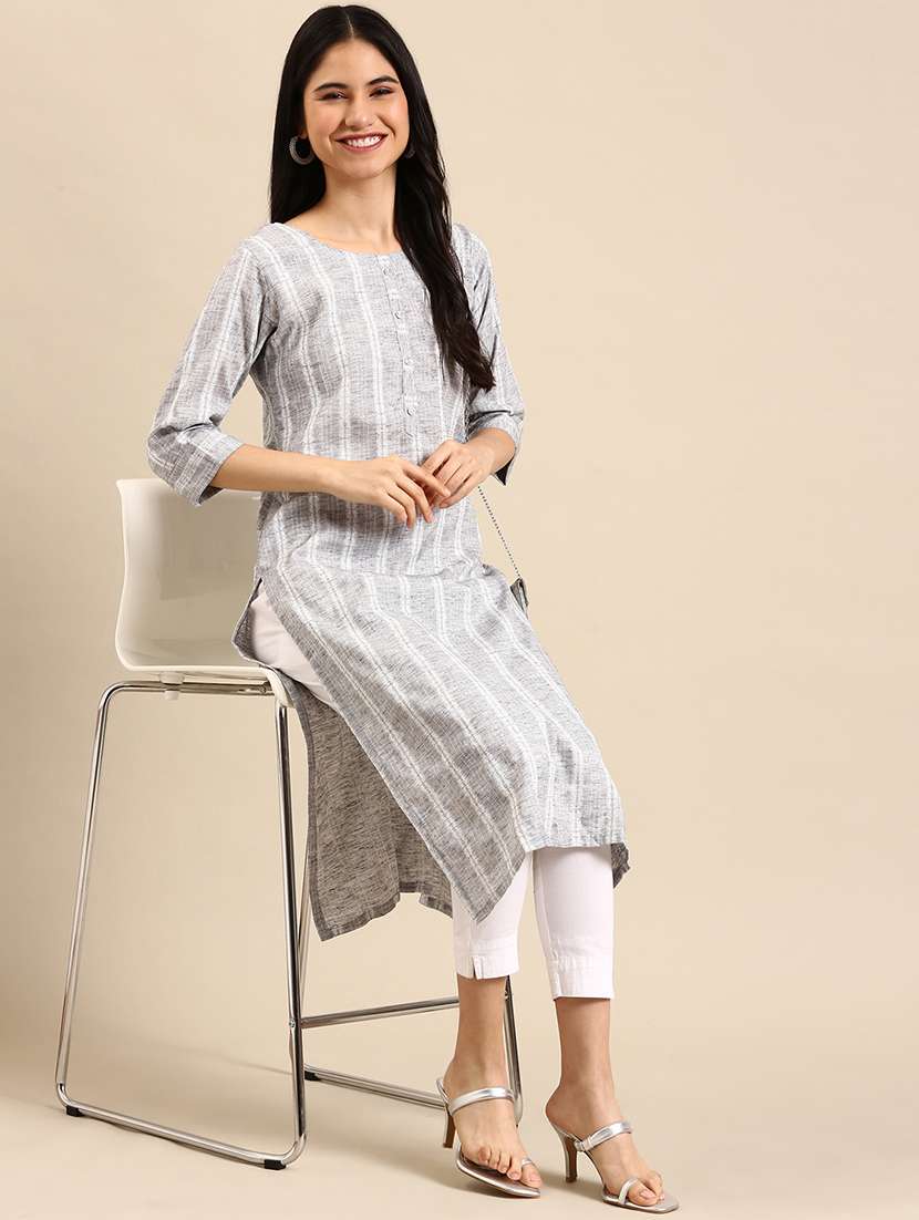 women's straight kurta - 18591117 - Standard Image - 2