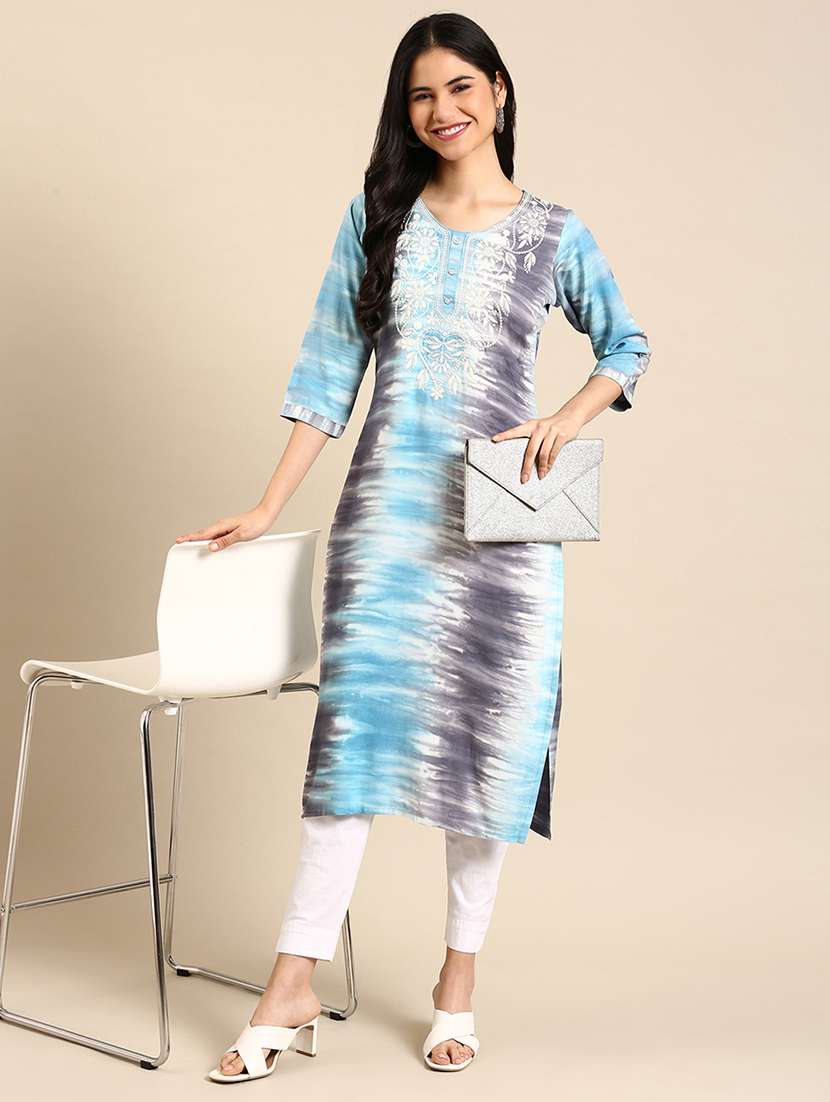 women's straight kurta - 18591119 - Standard Image - 2