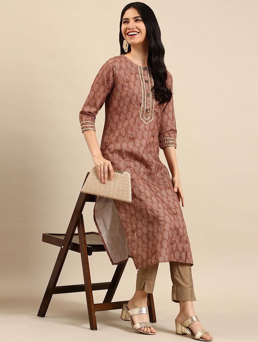 women's straight kurta - 18591147 - Standard Image - 2