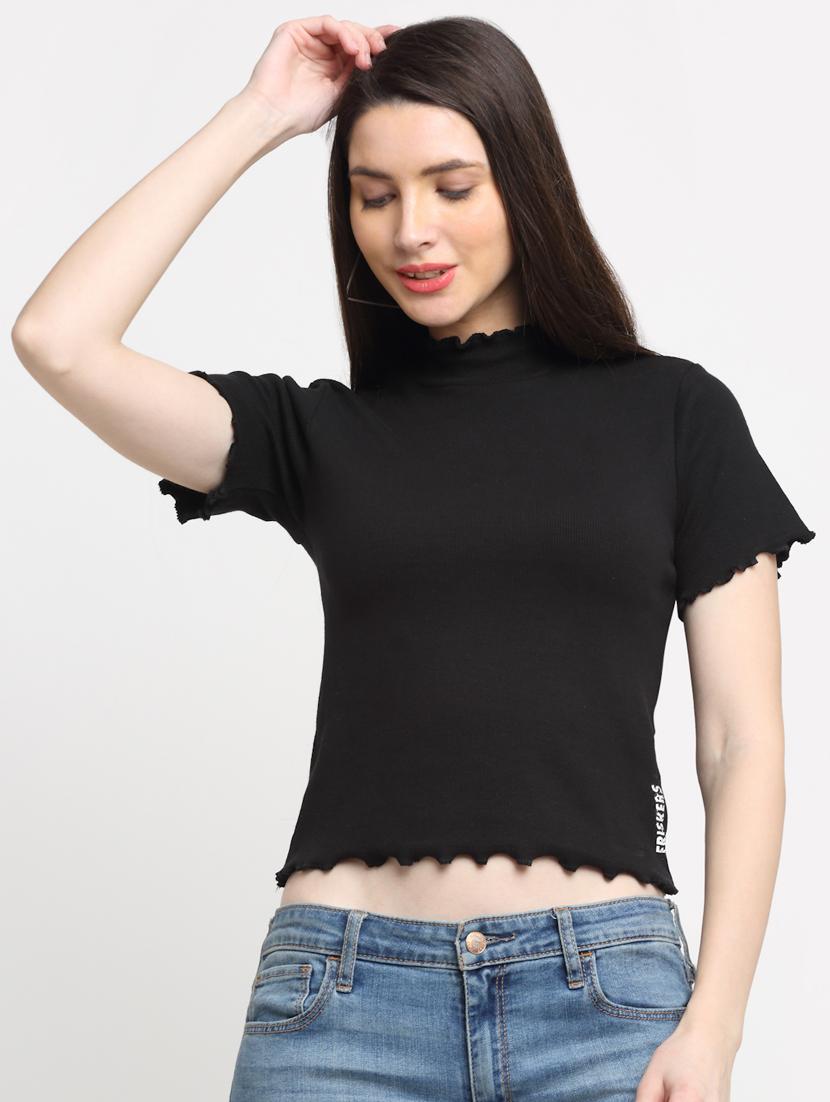 women's crop mock neck top - 18591524 -  Zoom Image - 0