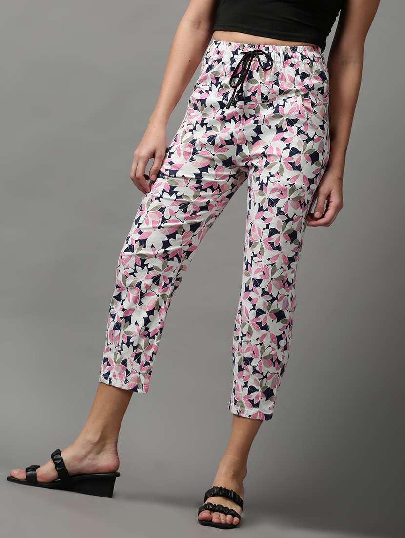 drawstring waist printed trouser - 18591547 -  Standard Image - 2