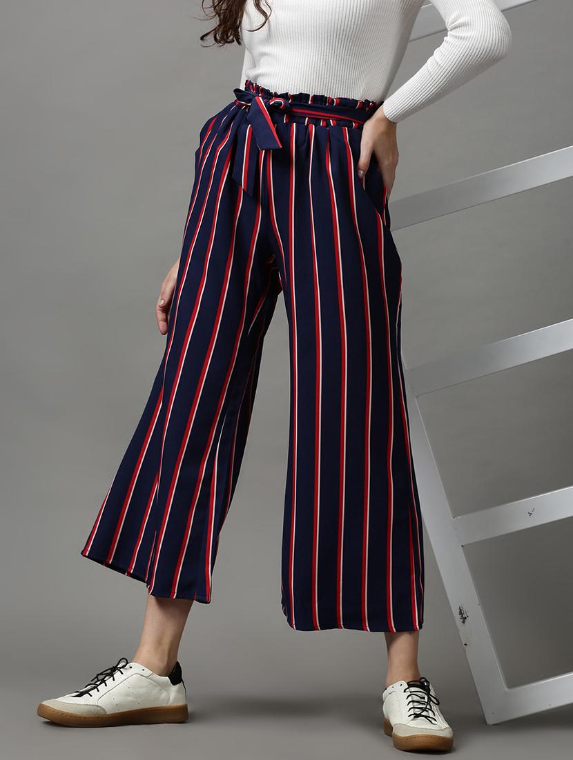 tie front striped trouser - 18591552 - Standard Image - 2