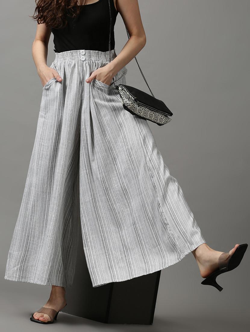 high rise striped wide leg trouser - 18591558 - Standard Image - 2
