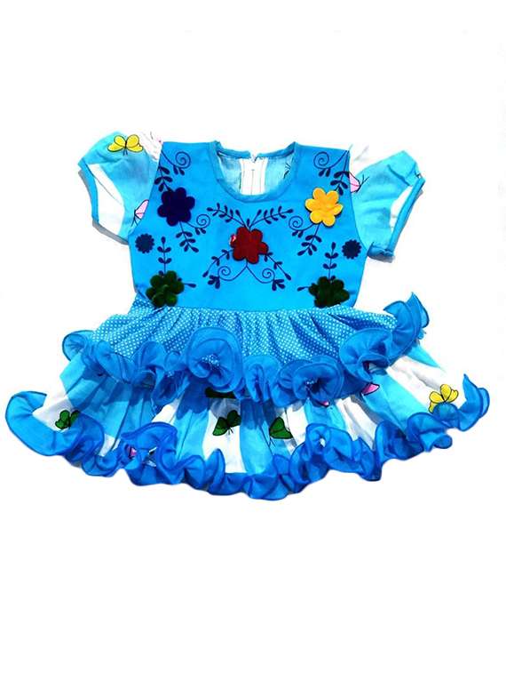 girls round neck short sleeves frock