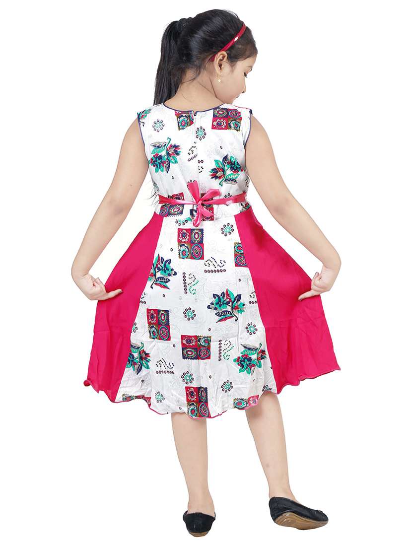 Girls Round Neck Sleeveless Frock - 18591964 -  Standard Image - 2