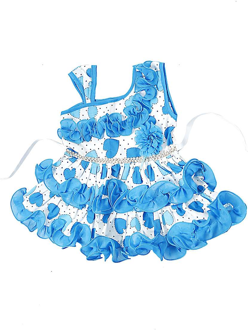 girls asymmetric neck sleeveless frock