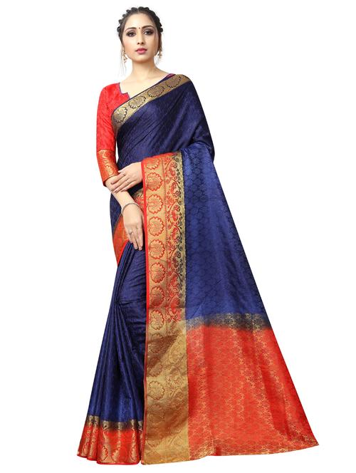 jacquard work woven saree with blouse - 18592395 - Standard Image - 0