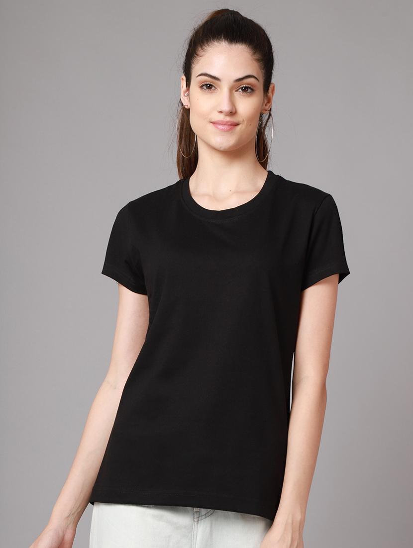 women's plain round neck t-shirt - 18593009 - Zoom Image - 0