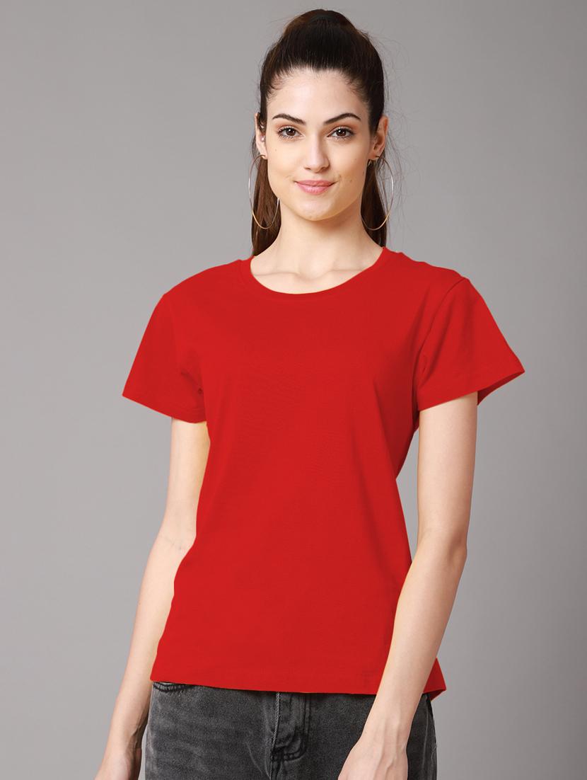 women's plain round neck t-shirt - 18593010 -  Zoom Image - 0