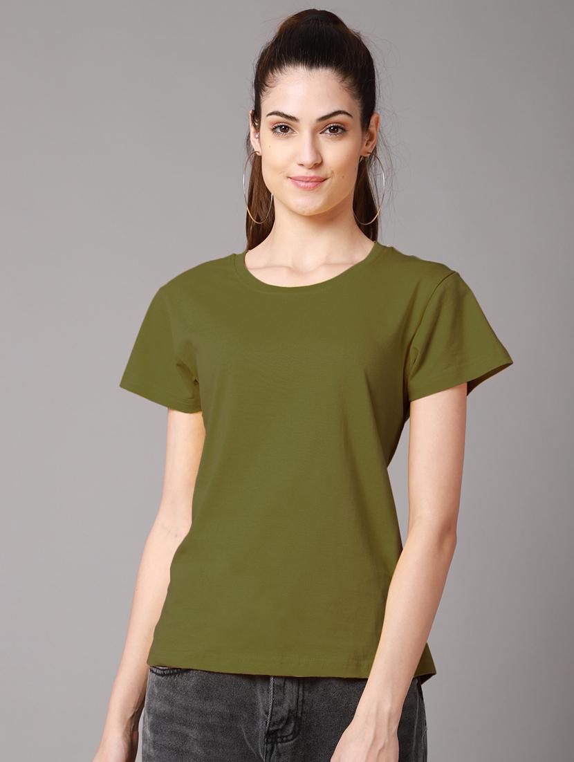 women's plain round neck t-shirt