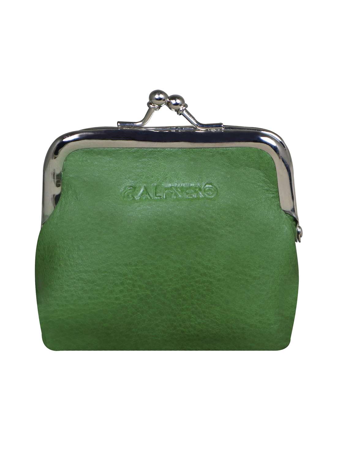 green leather wallet