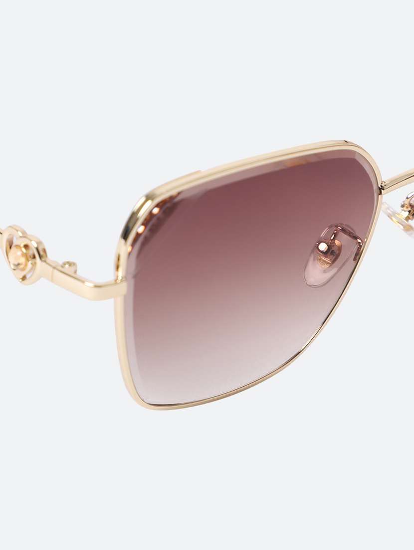 Men Aviator Brown Sunglasses