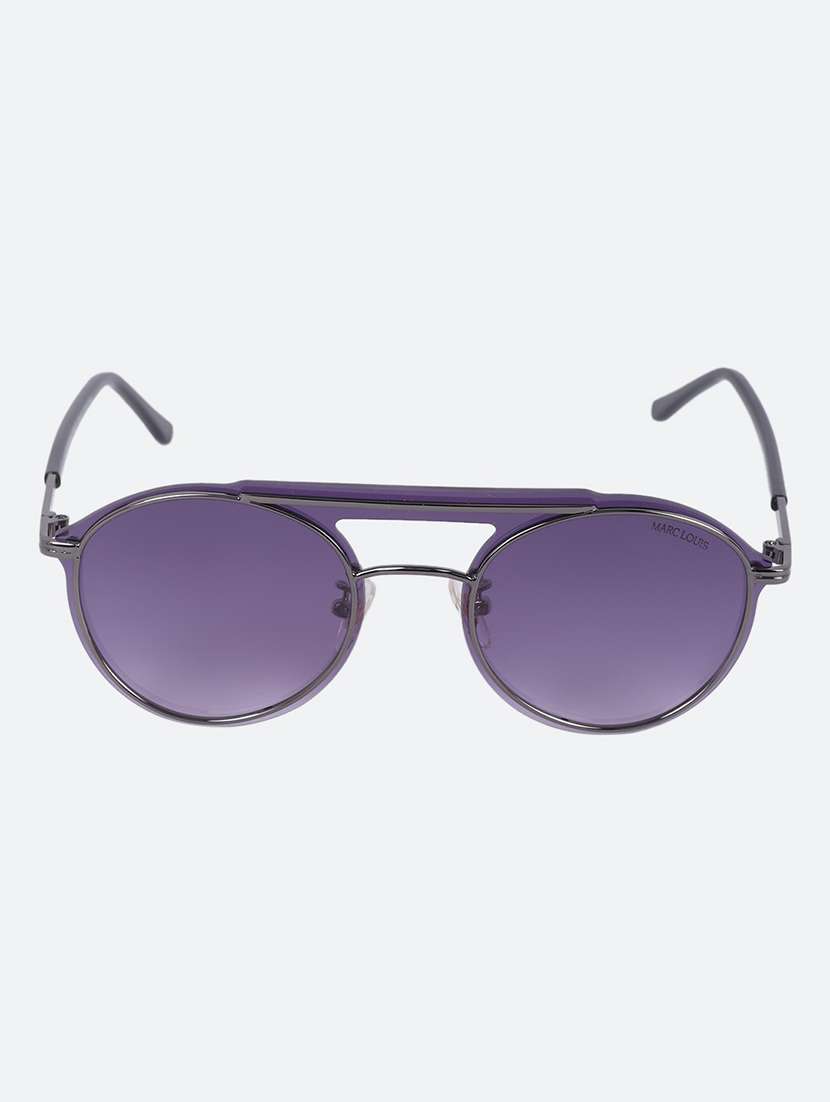 men oval frame grey sunglasses