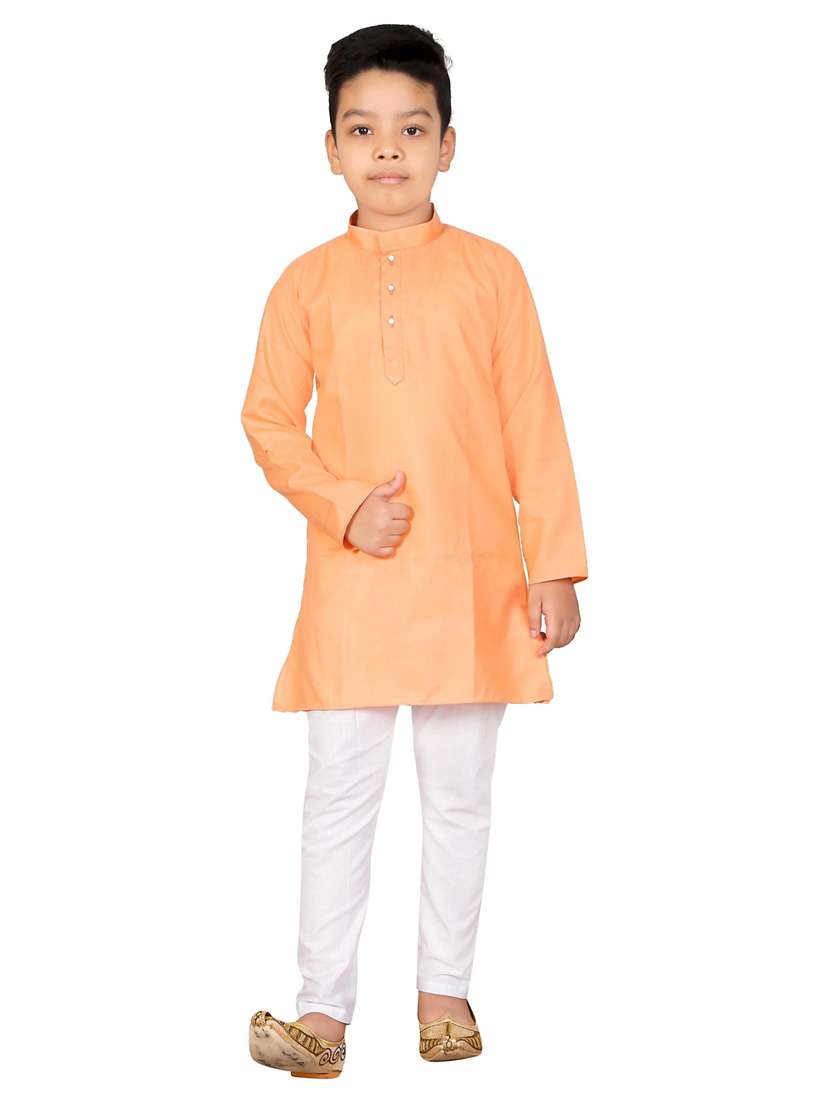 boys solid kurta set