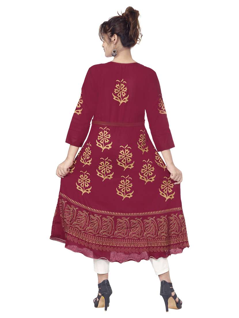 women's flared kurta - 18594562 -  Standard Image - 2
