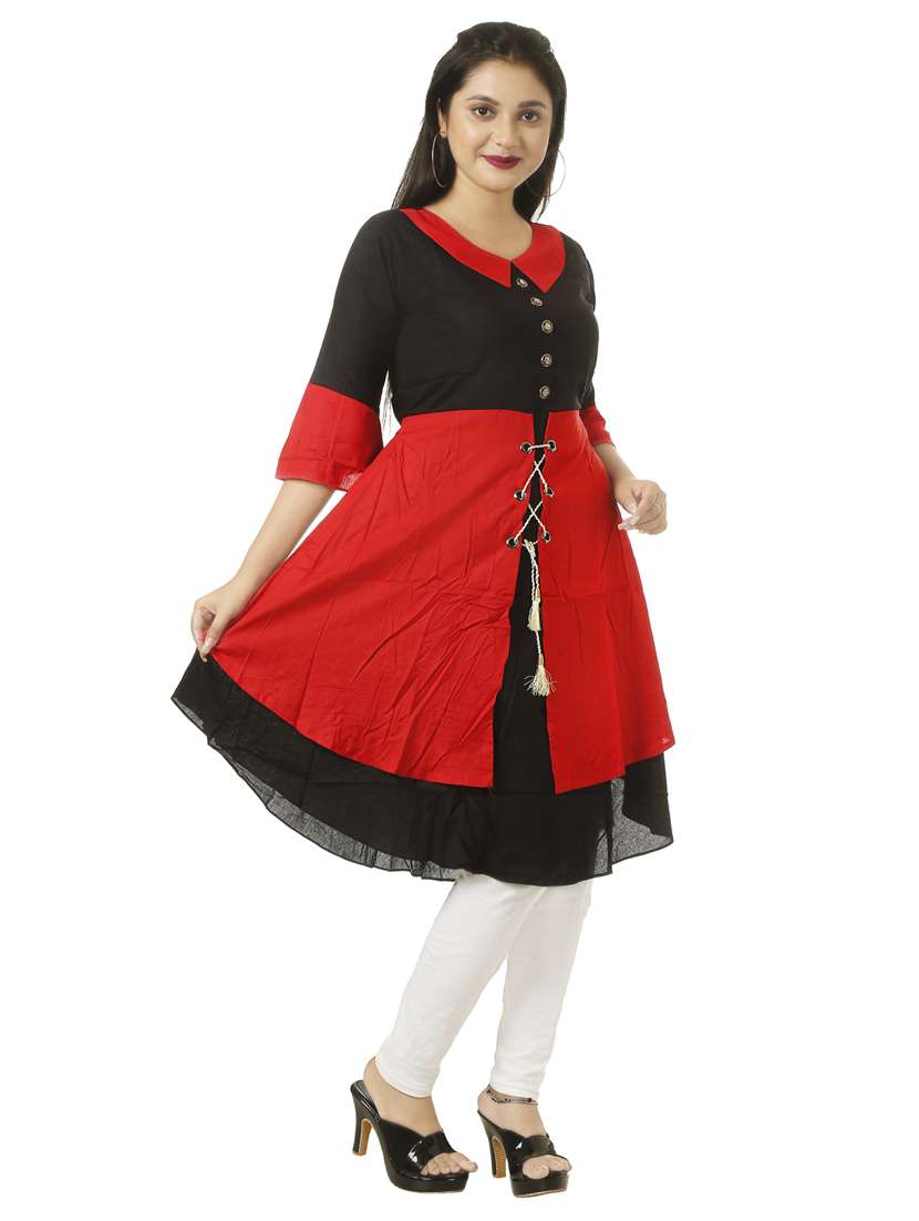 women's layered kurta - 18594571 -  Standard Image - 2