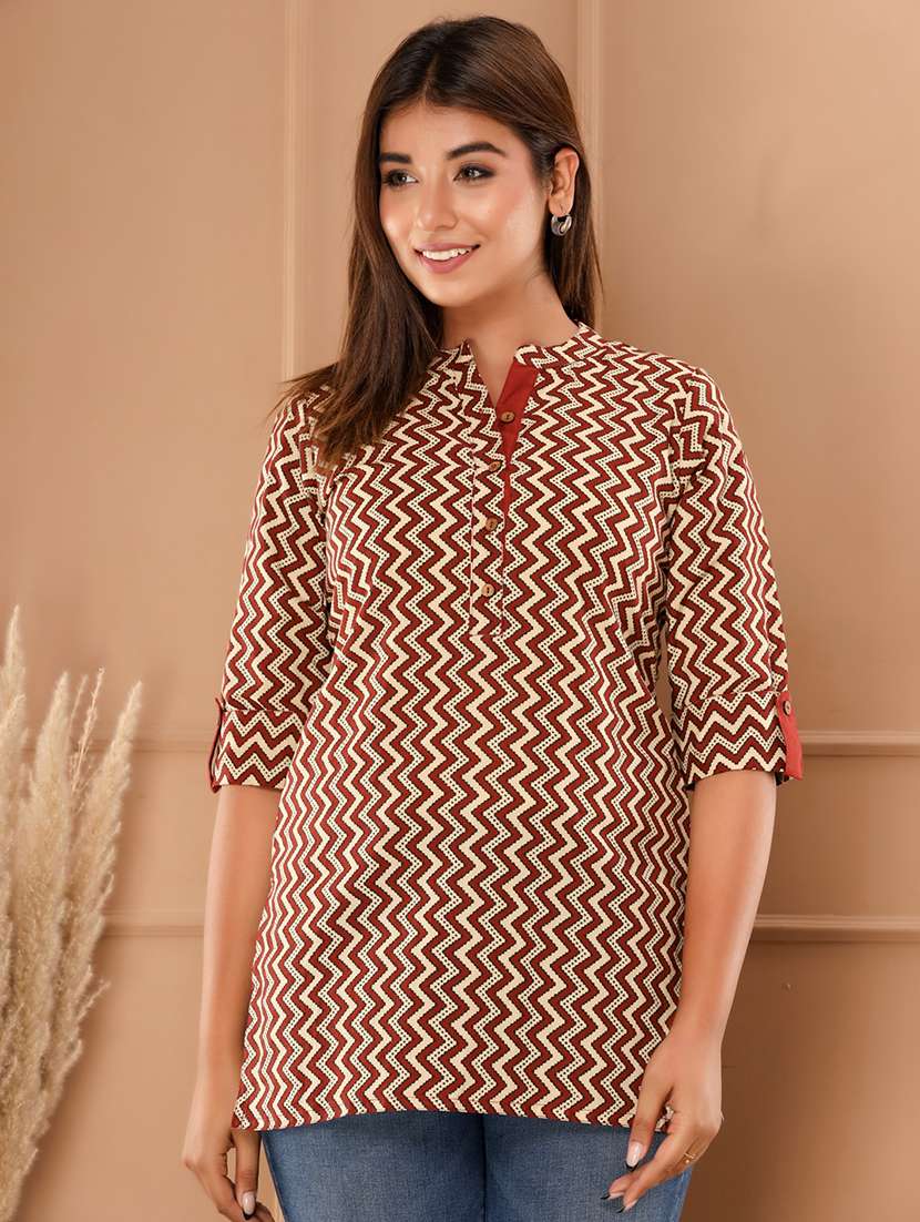 beige cotton regular tunic