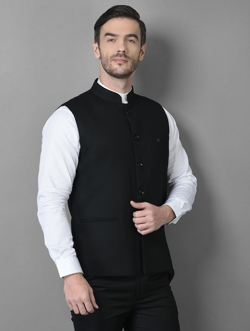 solid woolen classic nehru jacket - 18601511 - Standard Image - 2