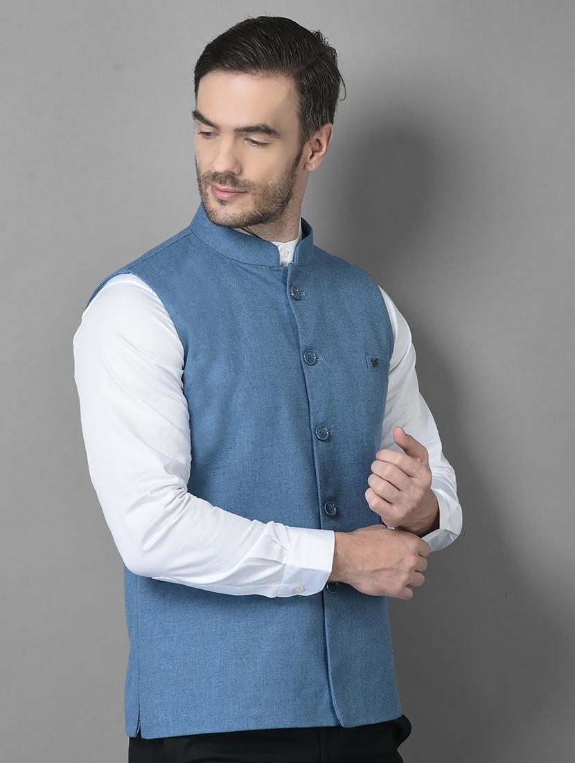 solid woolen classic nehru jacket - 18601512 - Standard Image - 2