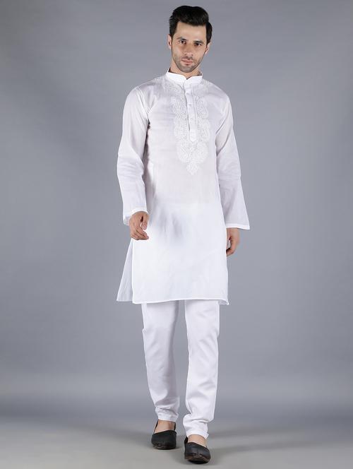 embroidered long kurta - 18602005 -  Standard Image - 0