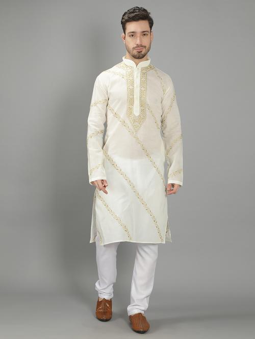 embroidered long kurta - 18602021 - Standard Image - 0