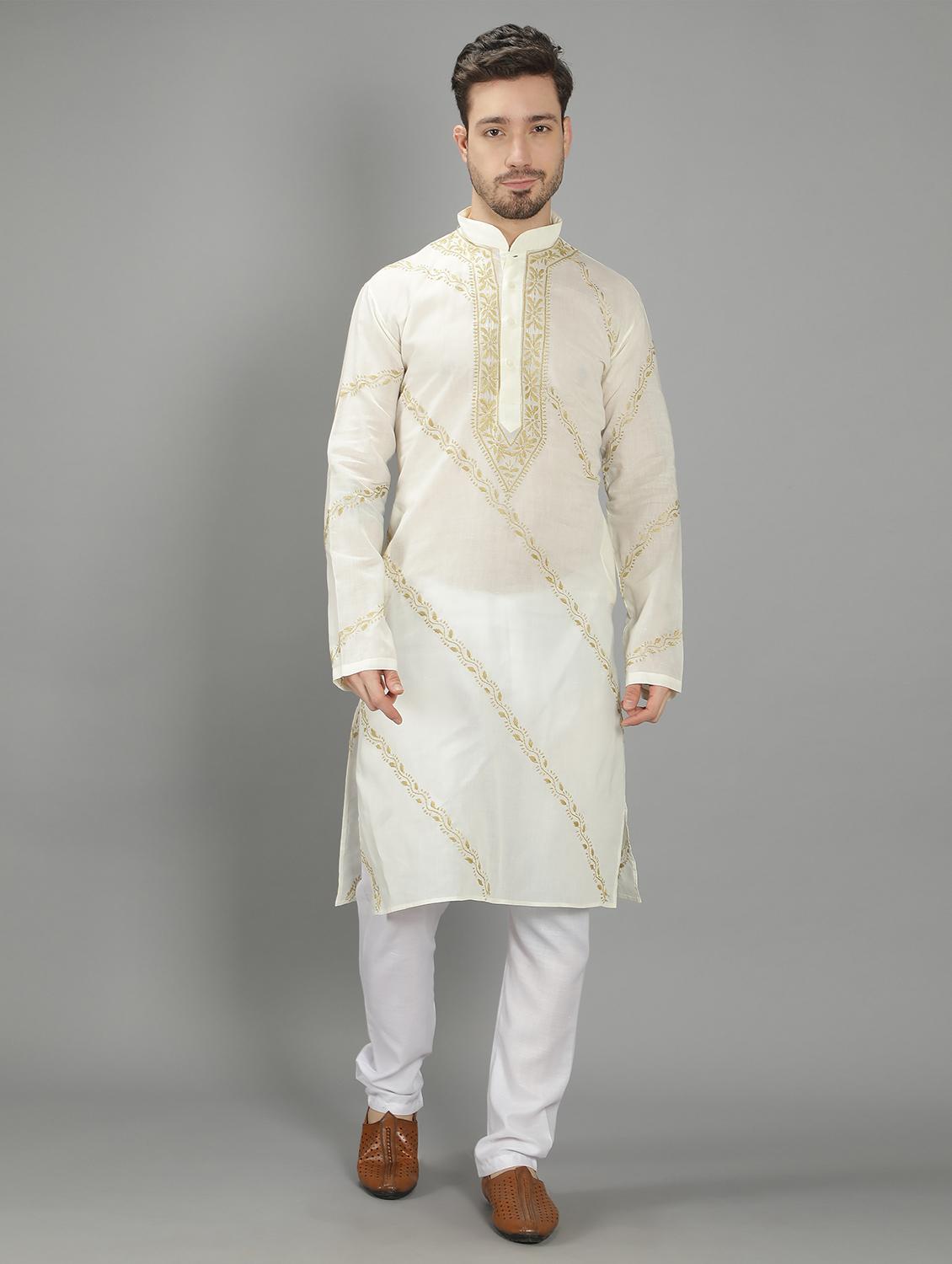 embroidered long kurta - 18602021 - Zoom Image - 0
